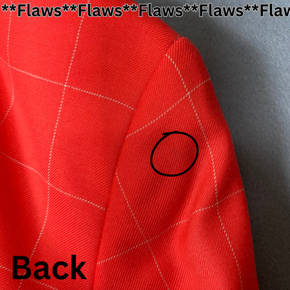 Pendleton Womens Blazer Size 16 100% Virgin Wool Bright Coral Windowpane Plaid - Picture 3 of 11